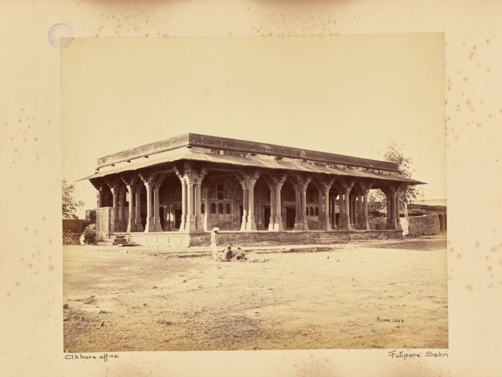 Samuel Bourne:Futtypore Sikri; Akbar's Office, Poster Print Wall Art