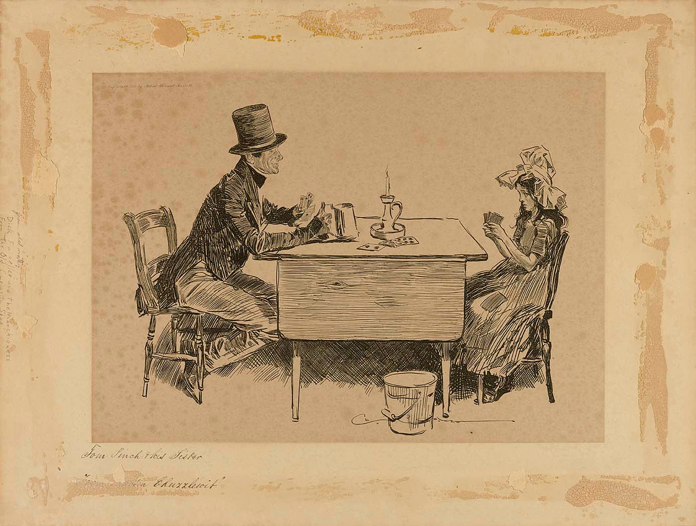 Charles Dana Gibson:Tom Pinch and His Sister, from "Martin C,16x12"(A3)Poster