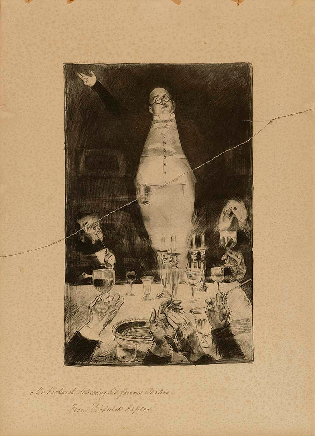Charles Dana Gibson:Mr. Pickwick Delivering His Famous Orati,16x12"(A3)Poster