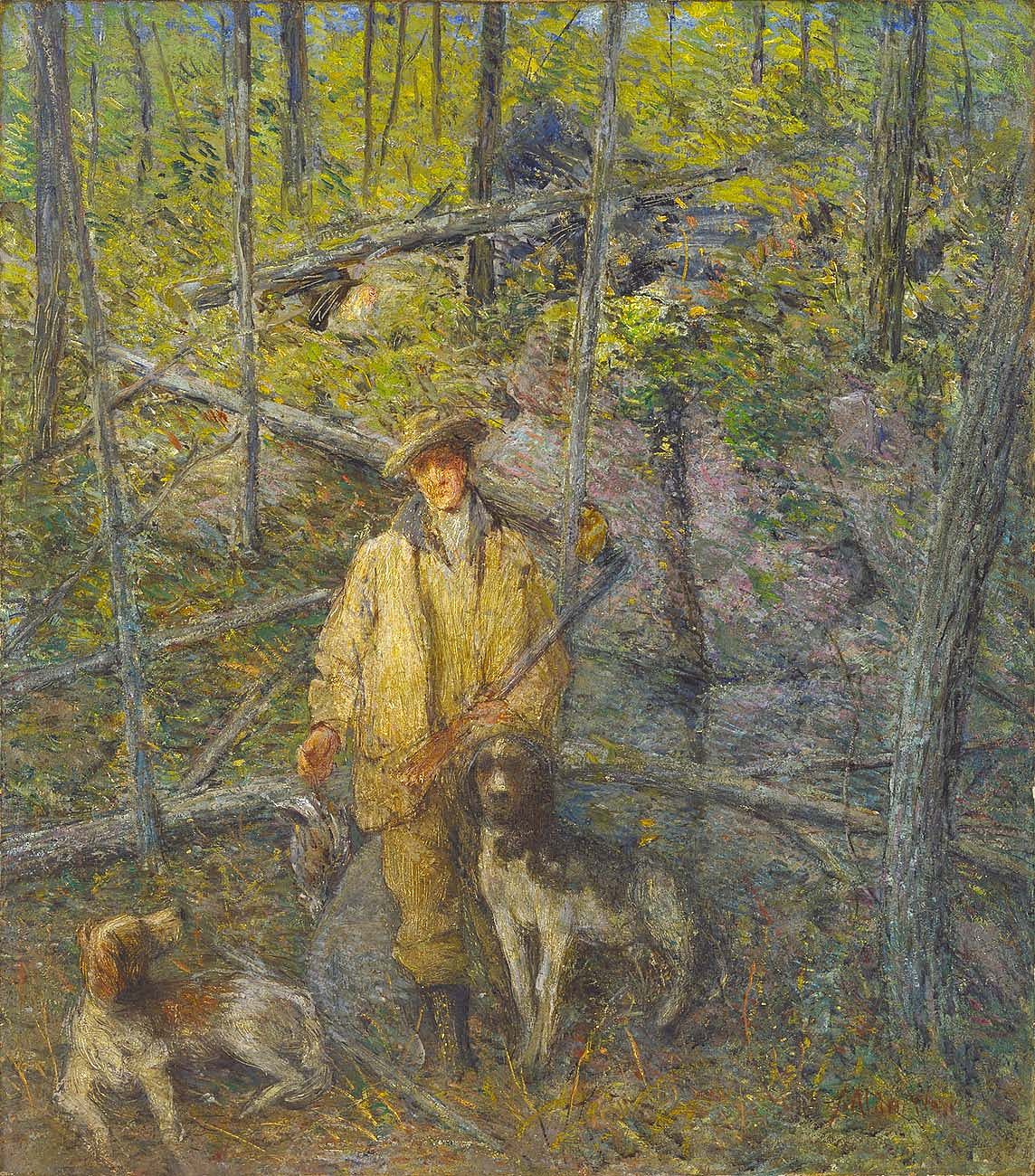J. Alden Weir:Hunter and Dogs,16x12"(A3)Poster