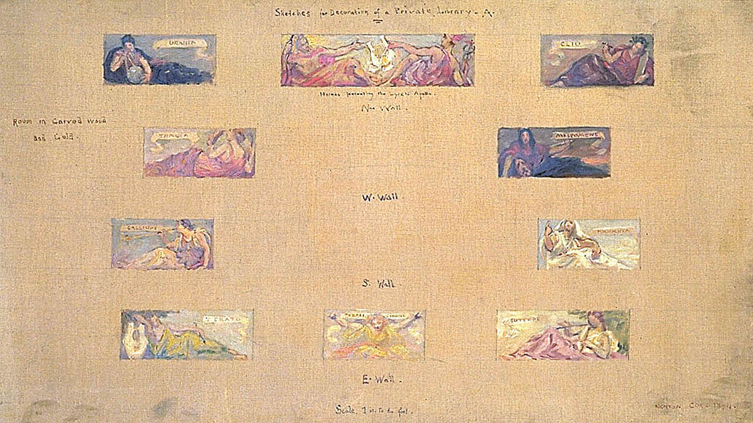 Kenyon Cox:Sketches for the Decoration of a Private Library ,16x12"(A3)Poster