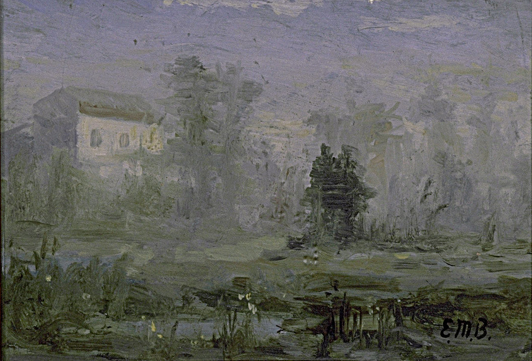 Edward Mitchell Bannister:Untitled (landscape with house in ,16x12"(A3)Poster