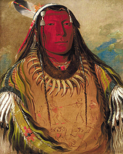 George Catlin:Pa-ris-ka-roó-pa, Two Crows, a Chief,16x12"(A3)Poster