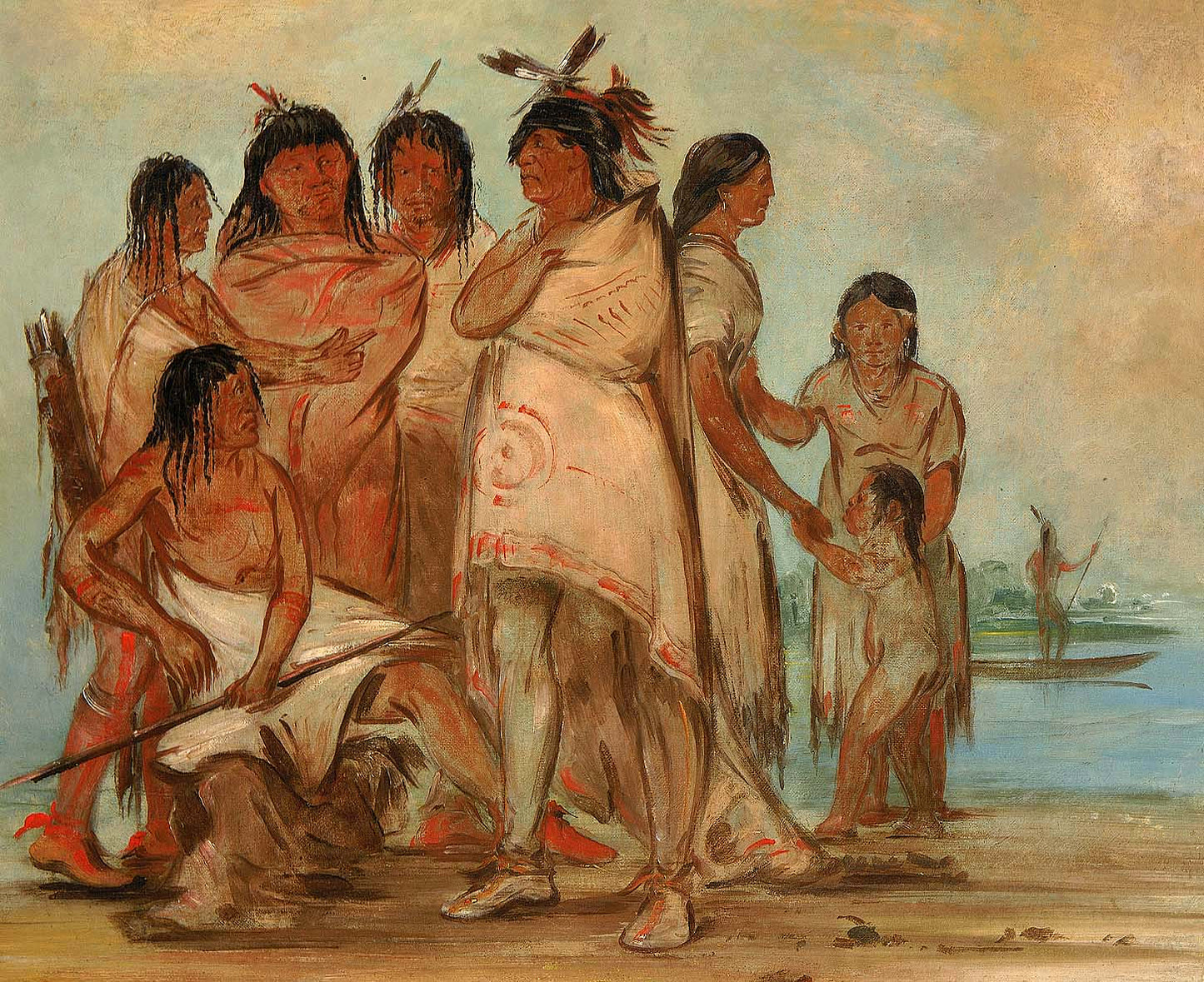 George Catlin:Du-cór-re-a, Chief of the Tribe, and His Fami,16x12"(A3)Poster
