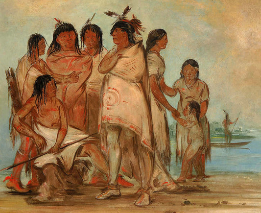 George Catlin:Du-cór-re-a, Chief of the Tribe, and His Fami,16x12"(A3)Poster