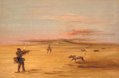 George Catlin:Grouse Shooting on the Missouri Prairies,16x12"(A3)Poster