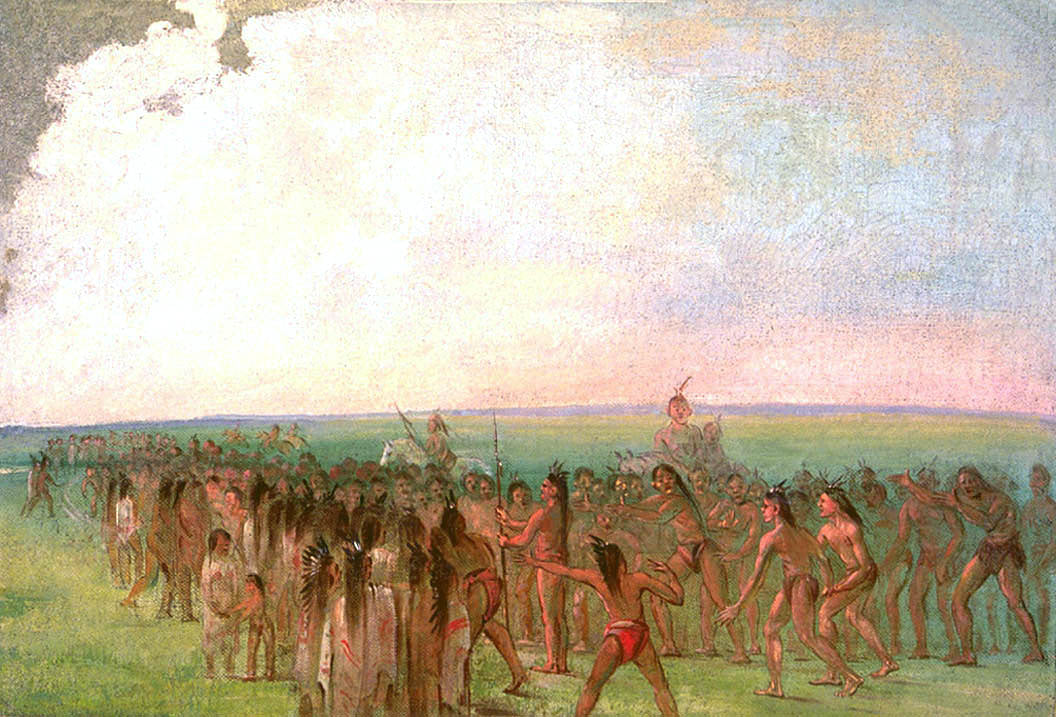 George Catlin:Footrace behind the Mandan Village,16x12"(A3)Poster