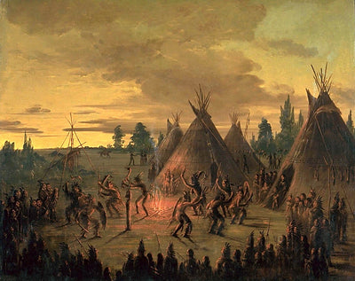 George Catlin:War Dance, Sioux,16x12"(A3)Poster