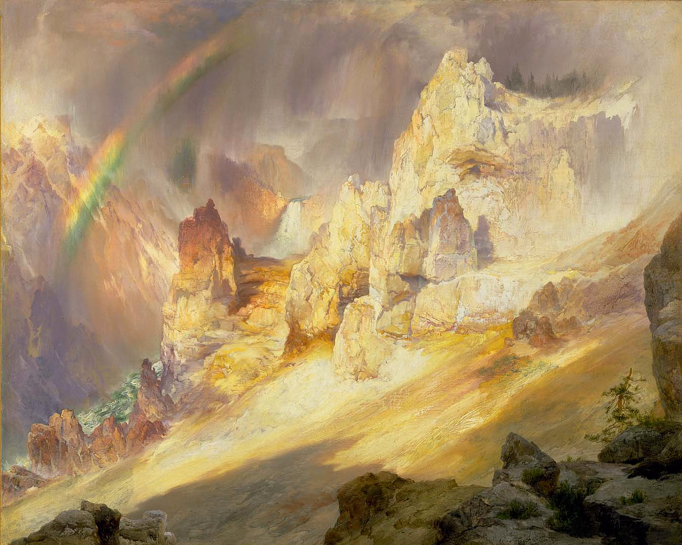 Thomas Moran:Rainbow over the Grand Canyon of the Yellowston,16x12"(A3)Poster