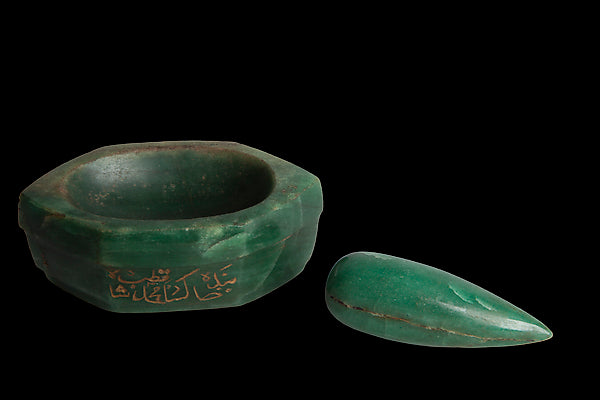 :Inscribed Hardstone Mortar and pestle 17th century-16x12"(A3) Poster