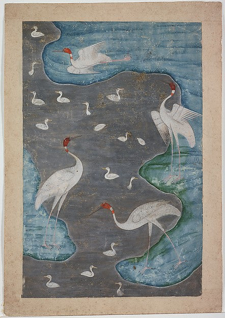 :Birds in a Silver River late 17th century-16x12"(A3) Poster