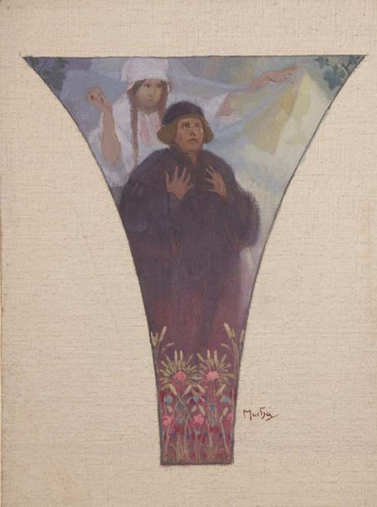 1study for Obecni Dum vintage artwork by Alphonse Mucha, 16x12" (A3 size) poster print