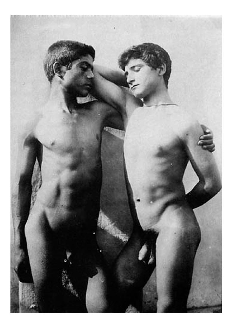 2 male nudes #40, historic photo by Wilhelm von Gloeden, 16x12"(A3) Poster