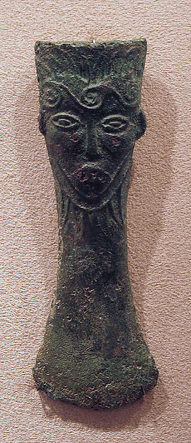 Ax Head with Bearded Face c500 B.C.–A.D. 300,  Poster Print Wall Art