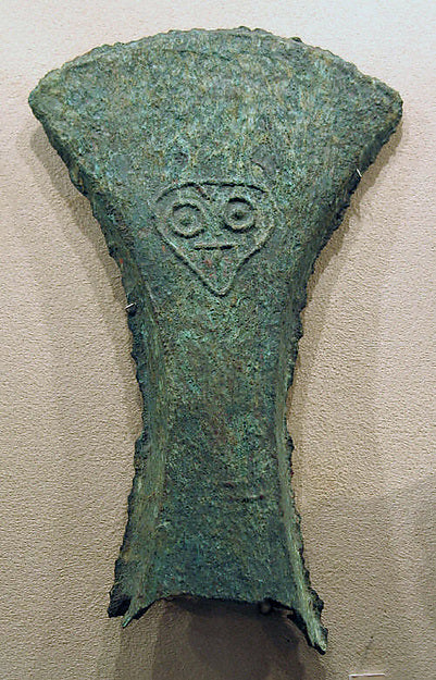 Hafted Ax with Moko-Style Face c500 B.C.–A.D. 300,  Poster Print Wall Art