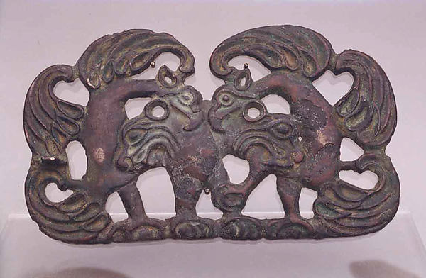 ,Belt Buckle with Raptors and Tigers 3rd–2nd cent B.C.,16x12