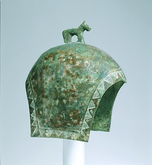 Helmet with a Standing Horse c7th cent B.C.,  Poster Print