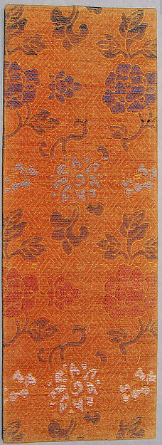 Sutra Cover with Alternating Rows of Peonies and Lotus-like Fl,16x12"(A3)Poster