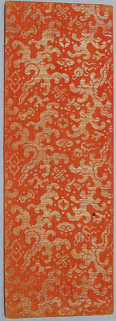 Sutra Cover with Wavelike Clouds and Auspicious Symbols 16th c,16x12"(A3)Poster