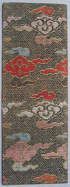 Sutra Cover with Multicolored Clouds on an Overall Fretwork 16,16x12"(A3)Poster