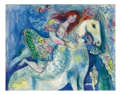 Danseuse au Cirque (Circus Dancer on Horseback) by Marc Chagall, 16x12" (A3) Poster Print