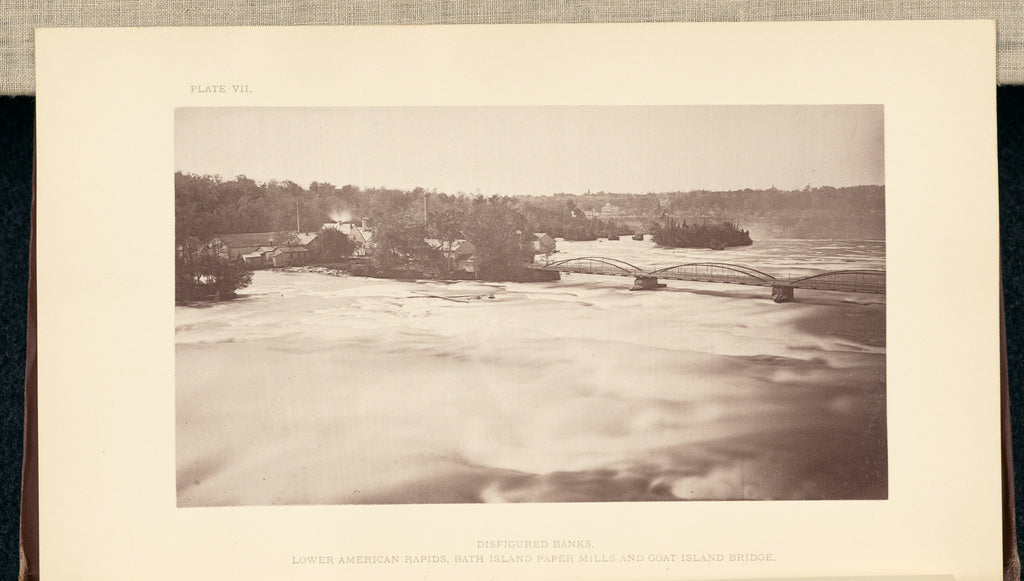 George Barker:Lower American Rapids, Bath Island Paper Mill , Poster Print Wall Art