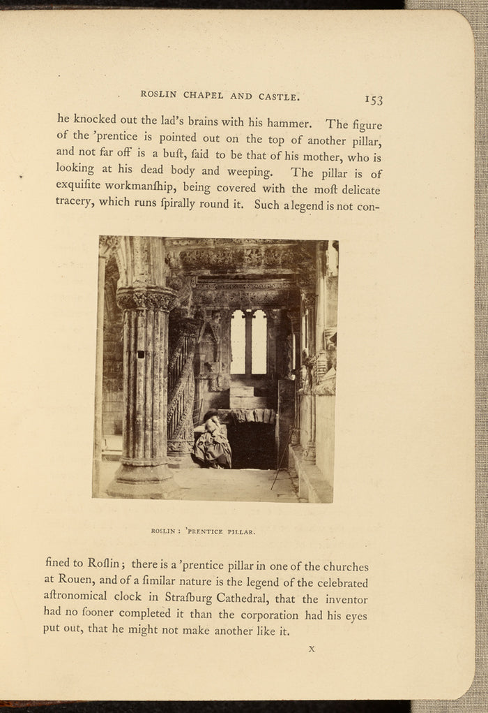 George Washington Wilson:Roslin Chapel; 'Prentice Pillar,16x12