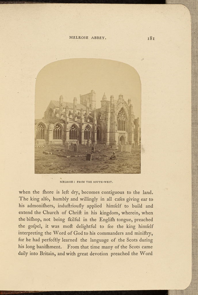 George Washington Wilson:Melrose Abbey; from South West,16x12"(A3)Poster