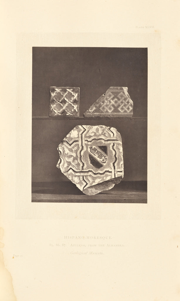 William Chaffers:[Three tiles from The Alhambra], Poster Print Wall Art
