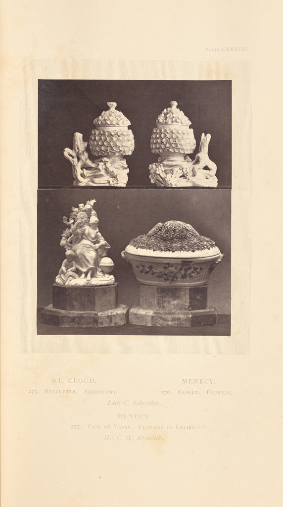 William Chaffers:[Two vases, basket, and figure],16x12