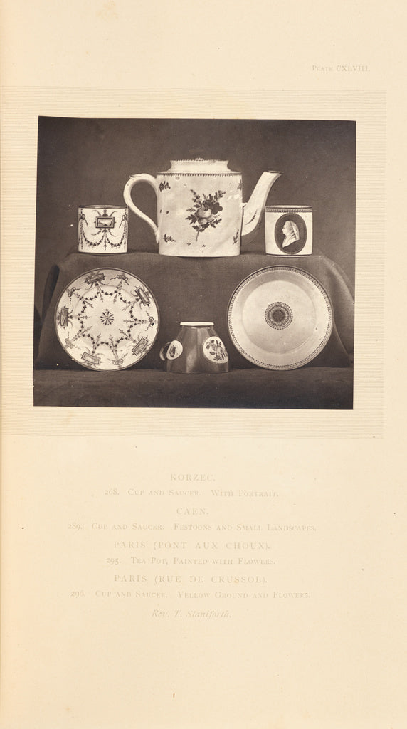 William Chaffers:[Tea pot with cups and saucers],16x12