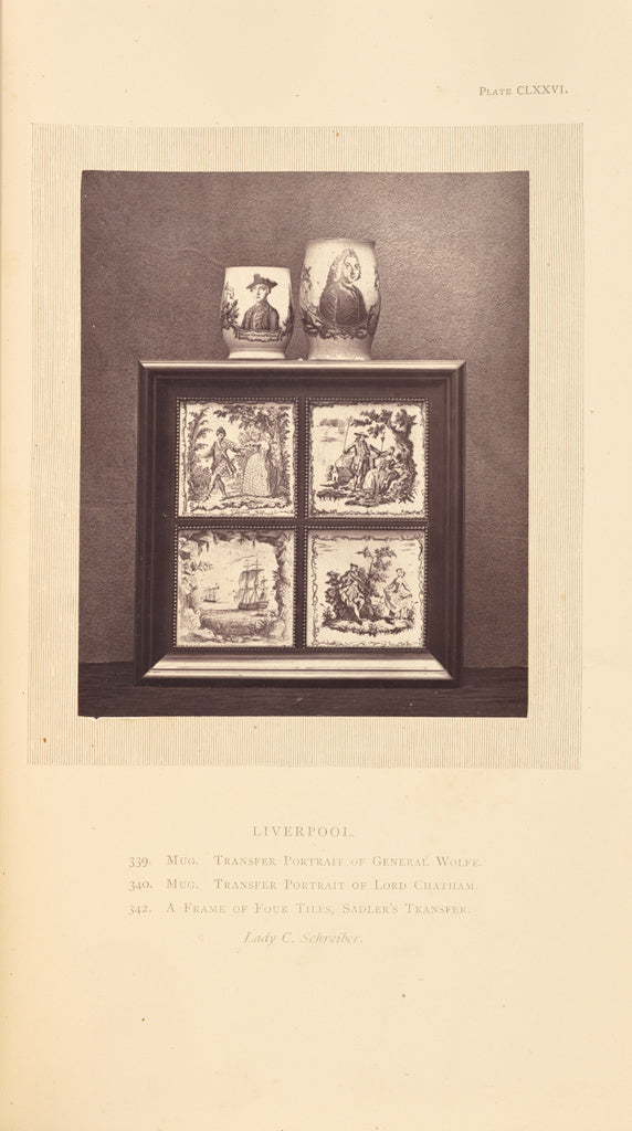 William Chaffers:[Two mugs and four tiles], Poster Print Wall Art