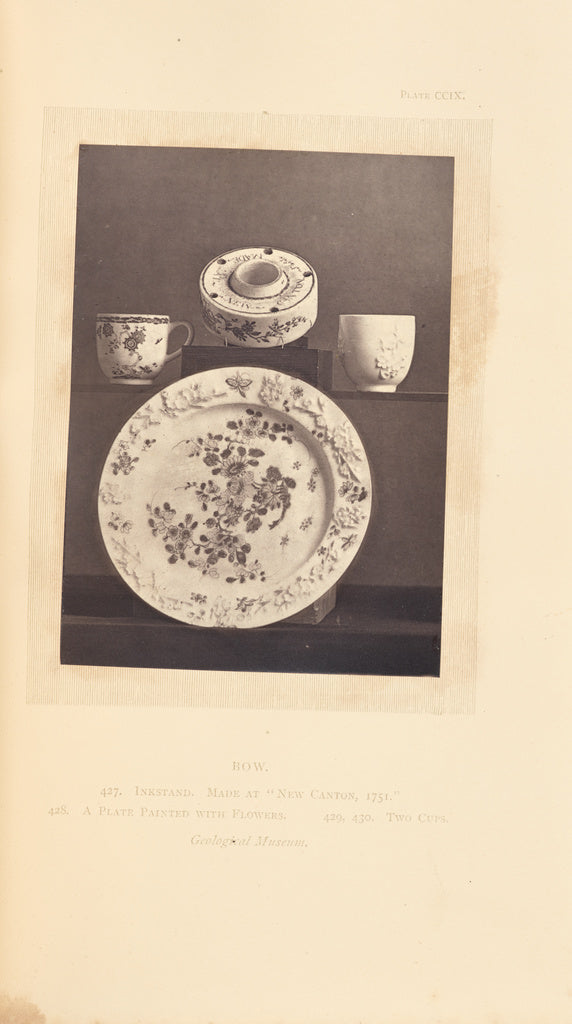 William Chaffers:[Inkpot, plate, and two cups], Poster Print Wall Art