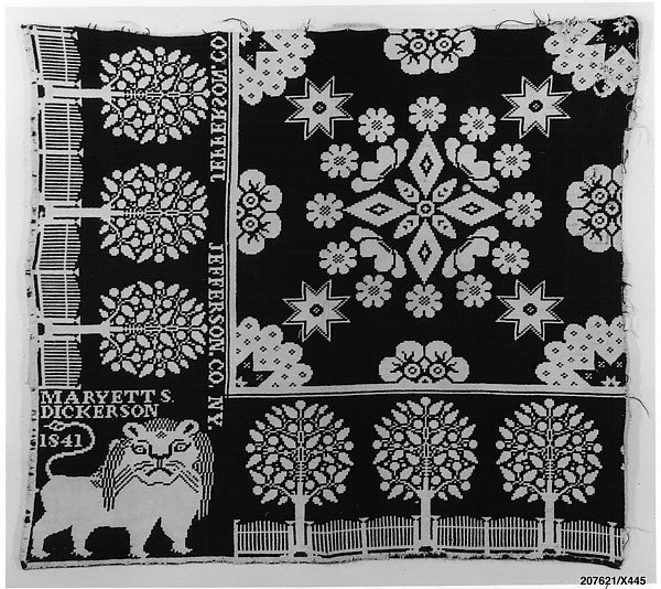 Woven coverlet fragment 1841 Harry Tyler,  Poster Print