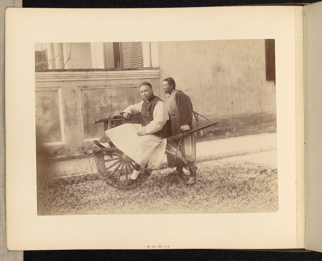 Unknown maker:[Wheelbarrow Driver and Passenger],16x12"(A3)Poster