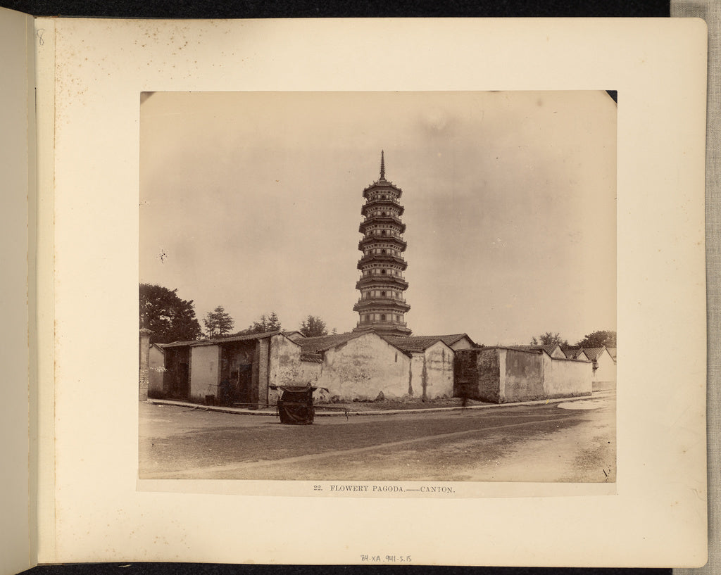 Unknown maker:Flowery Pagoda. Canton, Poster Print Wall Art