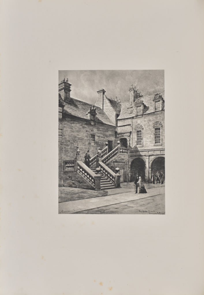 T. & R. Annan & Sons:The Outer Court, College, Poster Print Wall Art