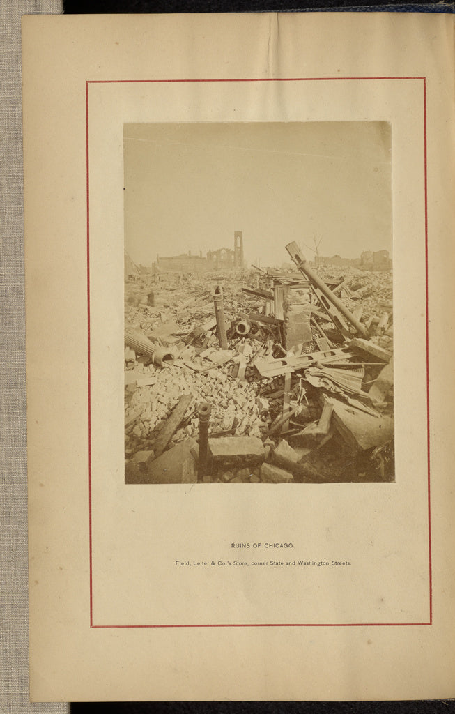 George N. Barnard:Field, Leiter & Co.'s Store, corner State , Poster Print Wall Art