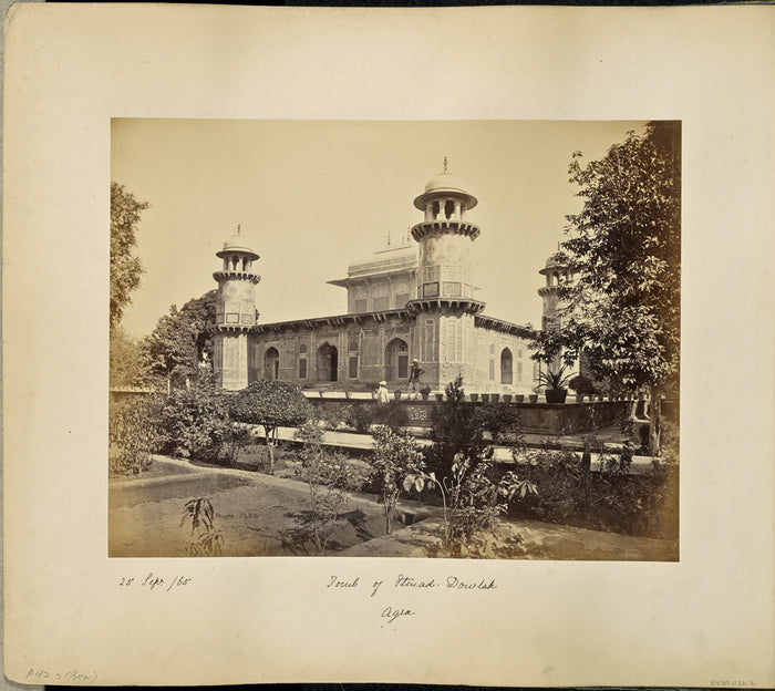 Samuel Bourne:Agra; Mausoleum of Prince Etmad-Dowlah, from t,16x12