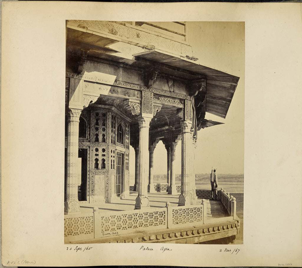 Samuel Bourne:Agra; The Fort, exterior of the Zenana, Poster Print Wall Art
