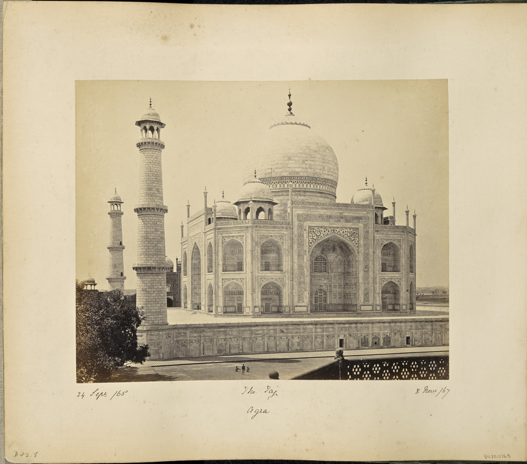 Samuel Bourne:Agra; The Taj, from the Corner of the Quadrang, Poster Print Wall Art