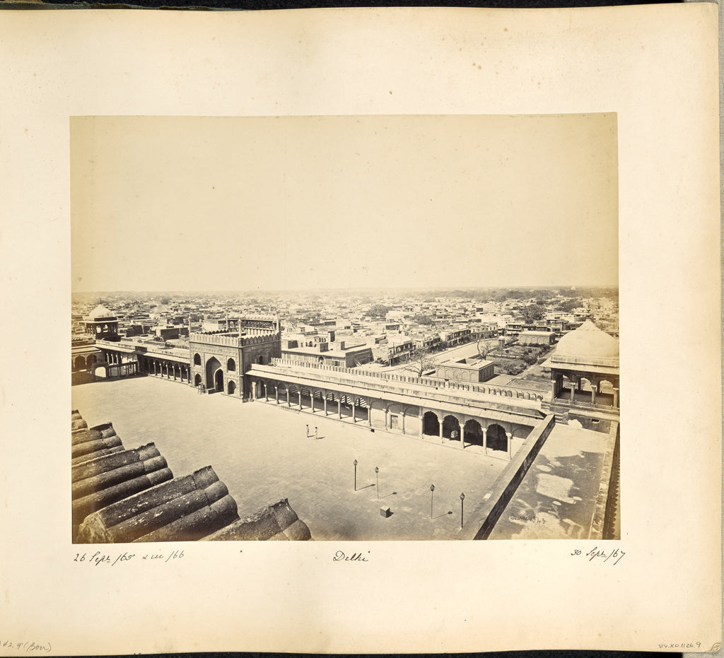 Samuel Bourne:Delhi; View of the City, from the Jumma Musjid, Poster Print Wall Art