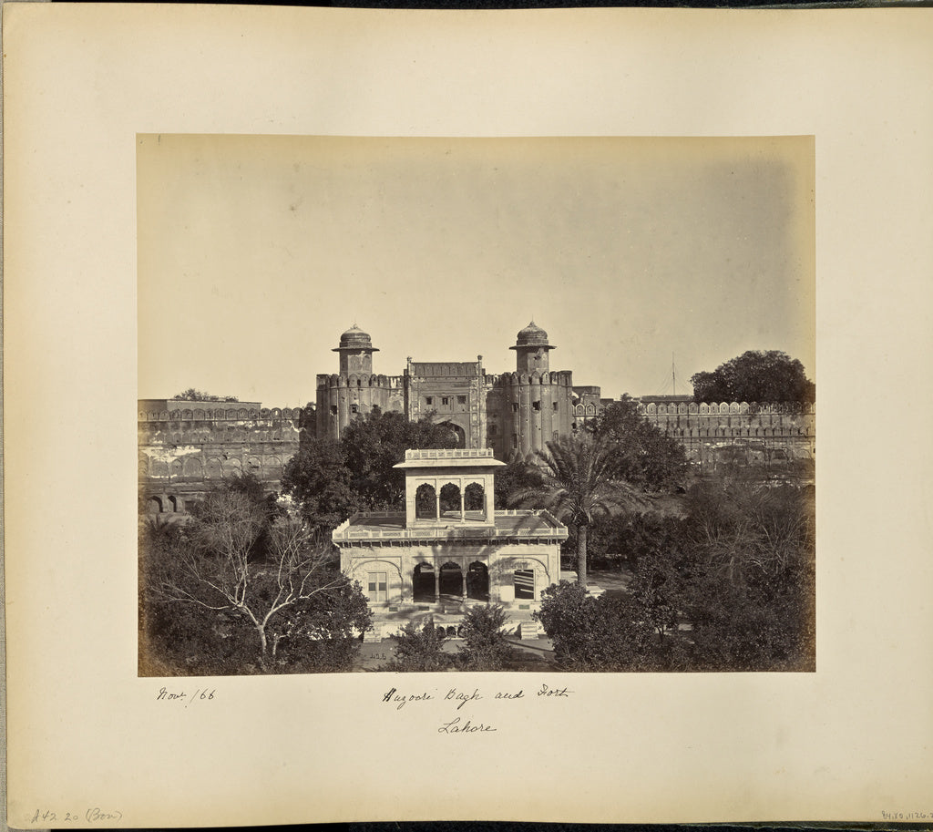 Samuel BourneAttributed to:Lahore; Huzoori Bagh and Fort, Poster Print Wall Art