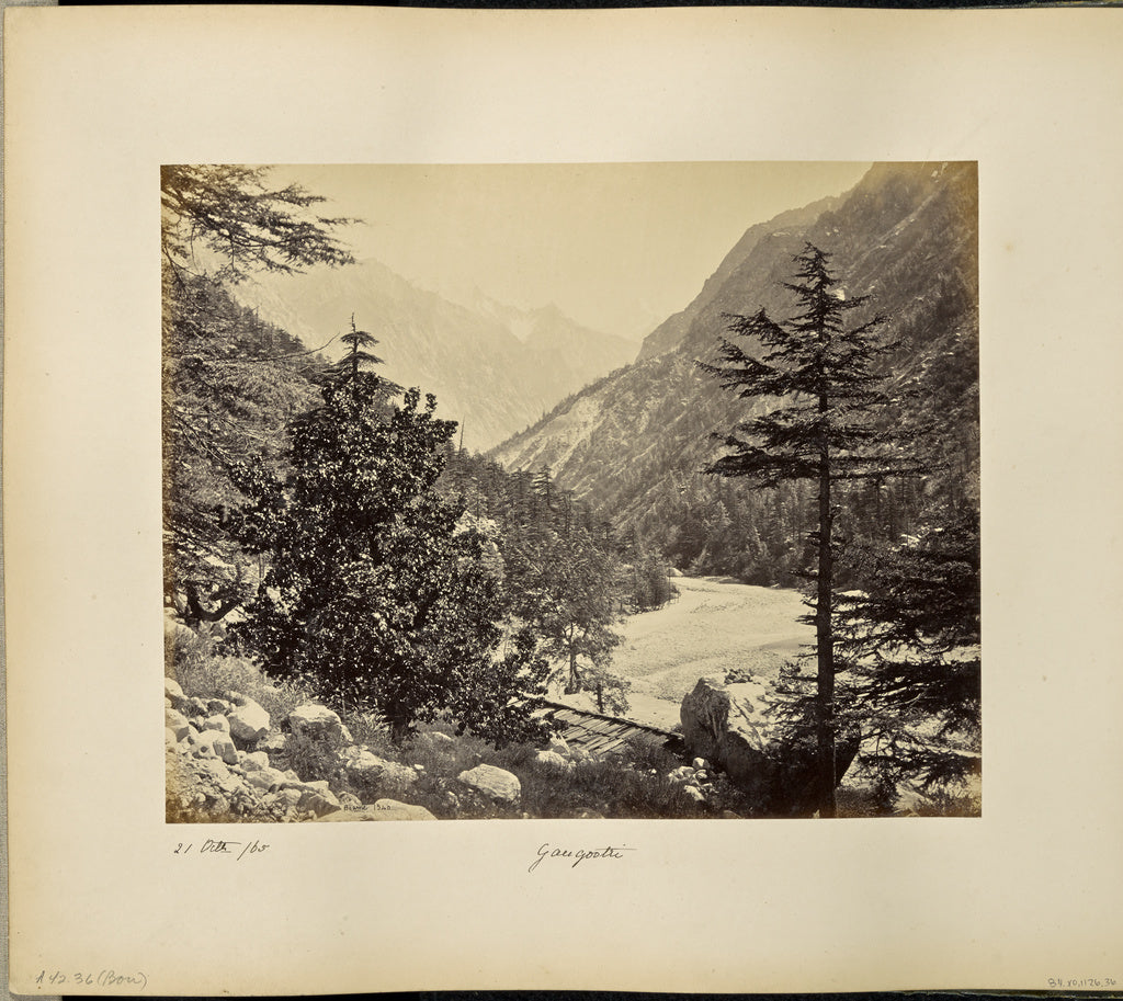 Samuel Bourne:The Ganges at Gangootri, Poster Print Wall Art