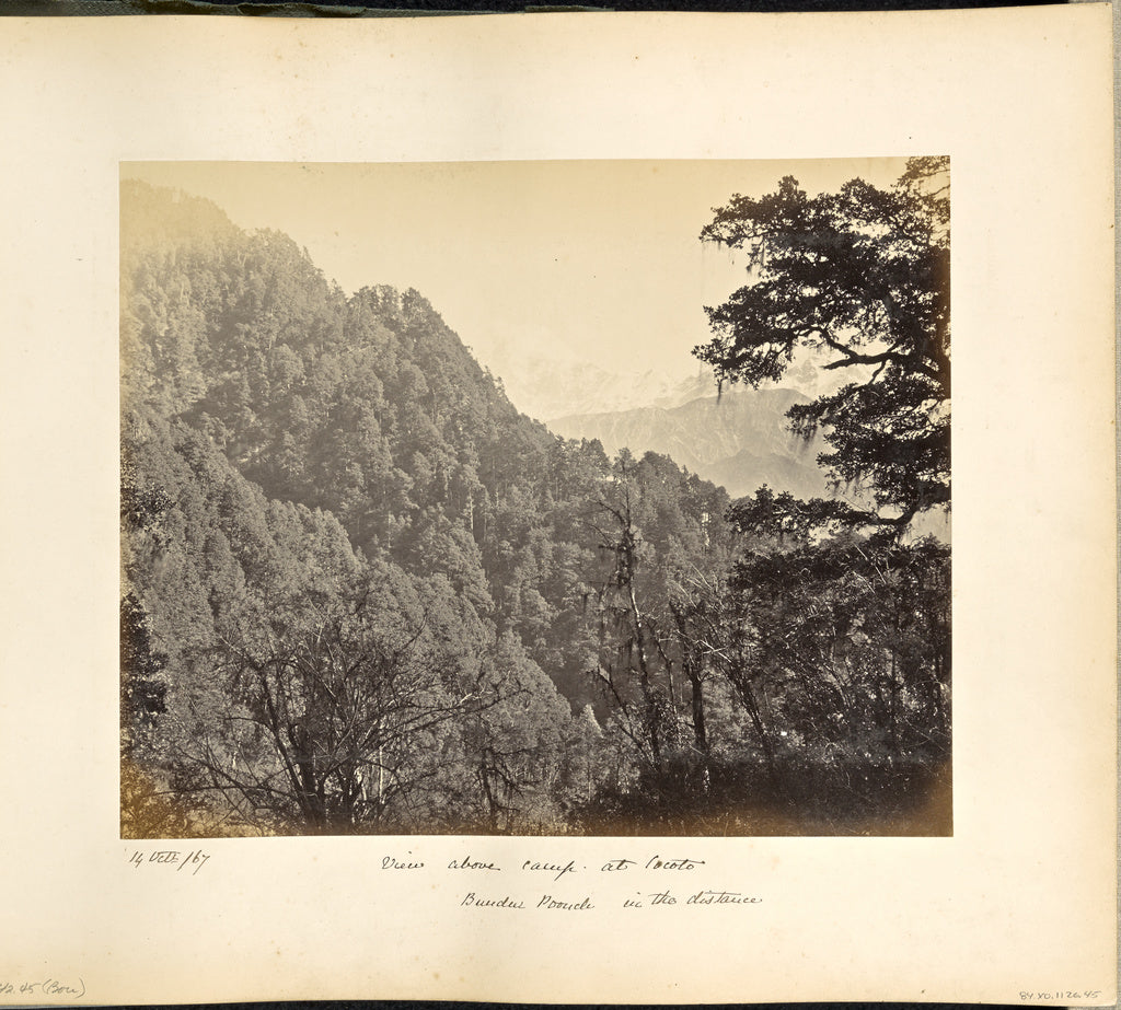 Samuel Bourne:Bunderpoonch, a peep from the heights above Ag, Poster Print Wall Art