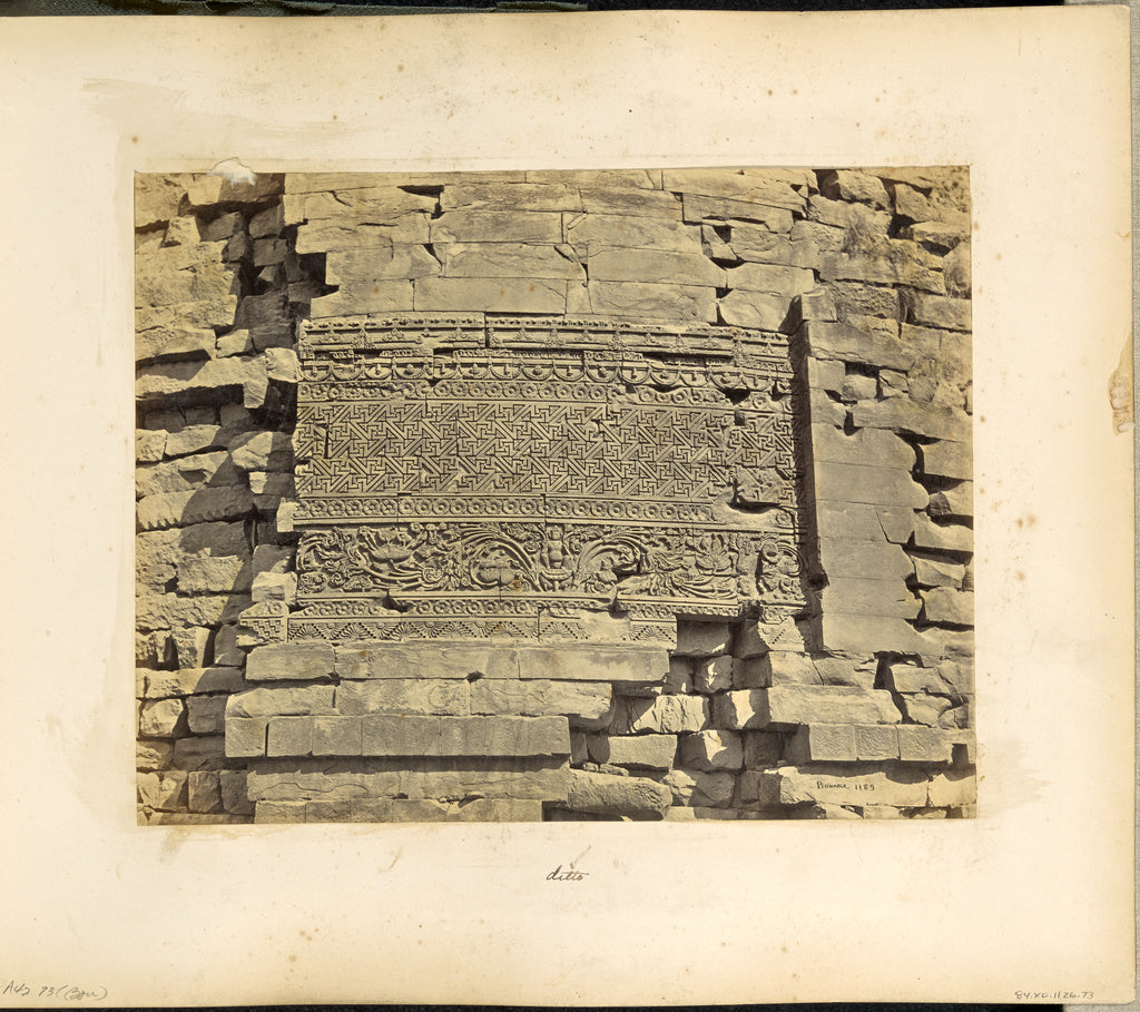 Samuel Bourne:Benares; Geometric figures carved on ancient B, Poster Print Wall Art