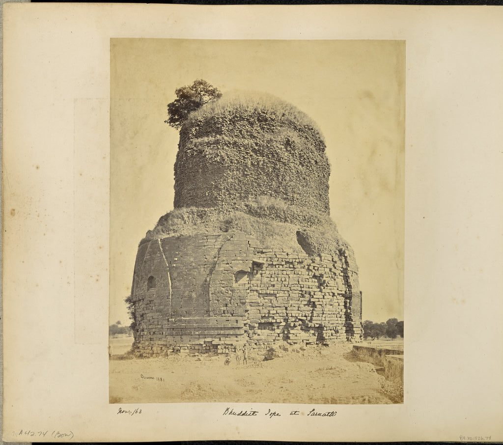 Samuel Bourne:Benares; Ancient Buddhist tower at Sarnath, Poster Print Wall Art