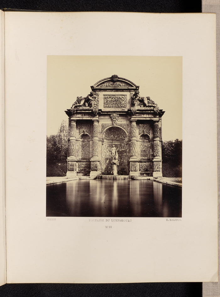 edouard Baldus:Fontaine du Luxembourg (No. 61),16x12