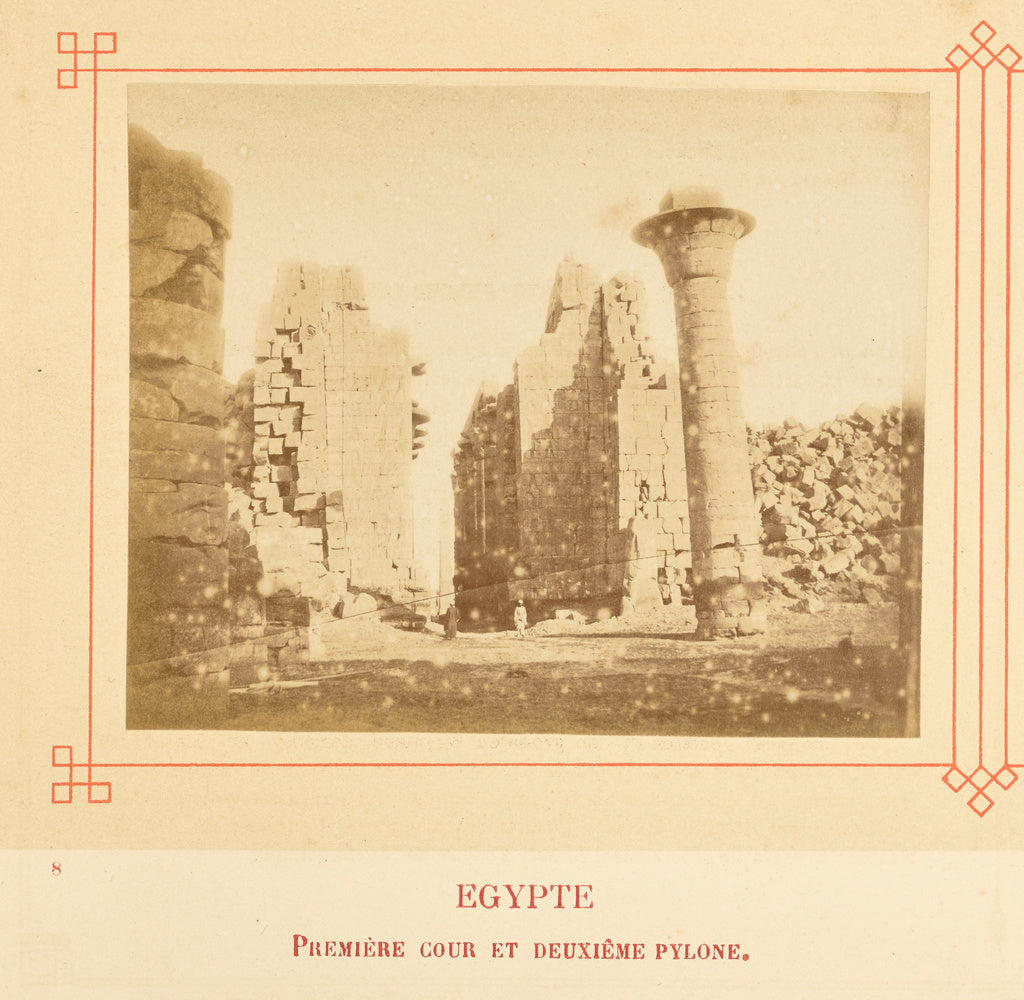 Félix Bonfils:Première cour et deuxième pylone., Poster Print Wall Art