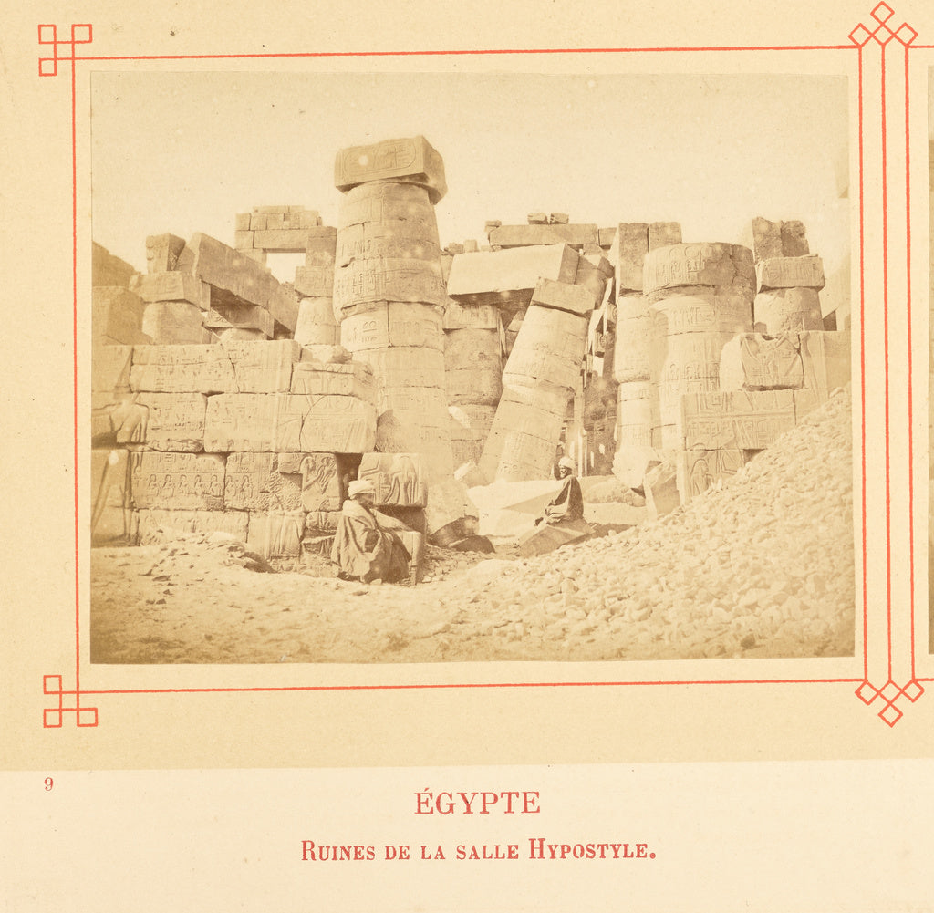 Félix Bonfils:Ruines de la salle Hypostyle., Poster Print Wall Art